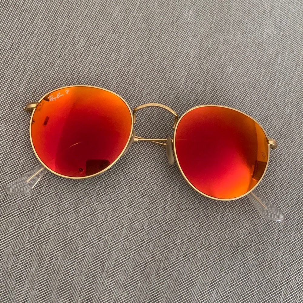 Ray-ban Round Lenses, red reflective